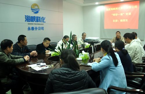 公司資深副經(jīng)理?xiàng)顦s生給永春分公司黨員上微型黨課。（陳宏金）[3].jpg